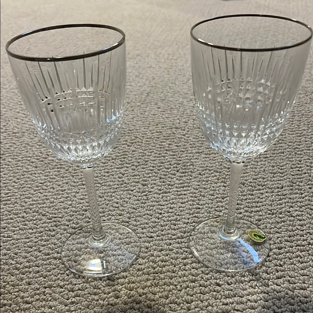 Waterford Lismore Diamond platinum  wine glasses